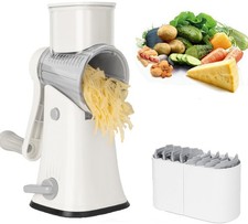 5-in-1 Rotary Cheese Grater Mandoline Slicer Vegetable Chopper Shredder White
