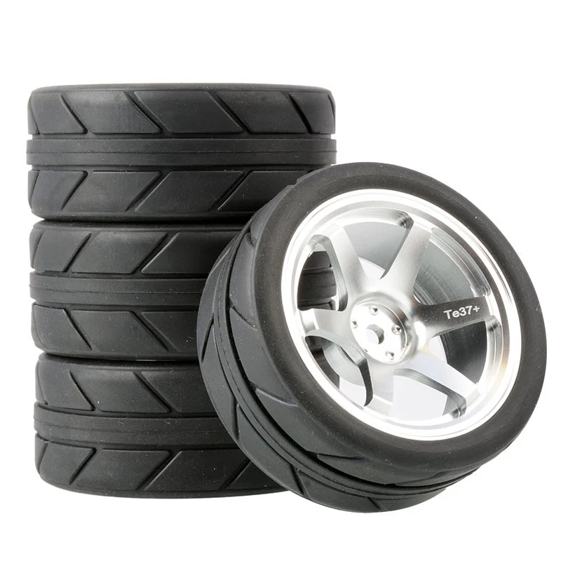 Llantas de aleación de coche de radiocontrol de turismo en carretera 1/10 llantas neumáticos para Tamiya Hpi Kyosho MST HPI Foto 3 de 4