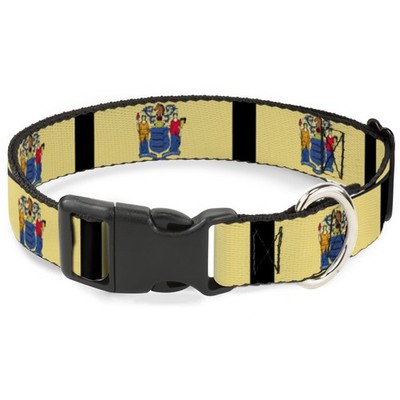 Plastic Clip Collar New Jersey Flags/Black Medium 11-16.5''