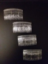 4 x  Haarkamm Kämme Steckkamm Einsteckkamm   transparent  ca. 8 cm lang   Nr. 7