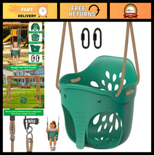 High Back Full Bucket Toddler Swing Seat w/Adjustable Ropes - Heavy Duty Outdoor