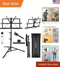 Lightweight 2-in-1 Music Stand with Carrying Bag - Height Adjustable to 54.3"
