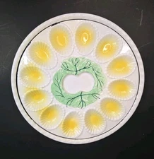Norleans Brand Deviled Egg Platter Serving Plate Vintage Multi Color Ceramic