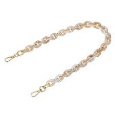 24" Acrylic Chain Purse Strap Replacement Luxury Handbag Strap White/Brown