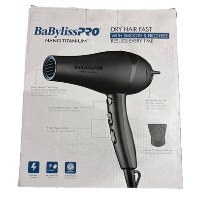 BaBylissPRO NANO TITANIUM Limited Edition Pro Lightweight Ionic Dryer, Black