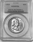 Franklin Silver Half Dollar 1959 D. PCGS MS-65 FBL