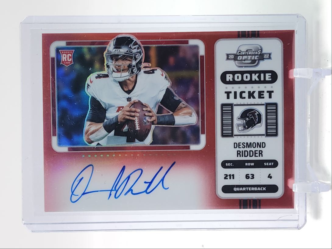 DESMOND RIDDER 2022 CONTENDERS OPTIC ROOKIE RED VARIATION A RC AUTO /50 Q4408