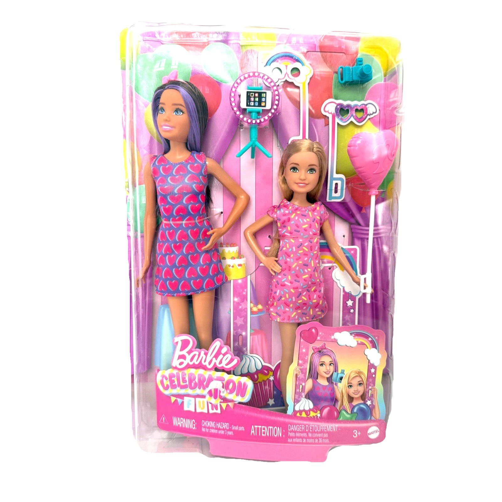 Barbie Celebration Fun Photobooth Playset Skipper & Stacie Doll Set Damaged Box
