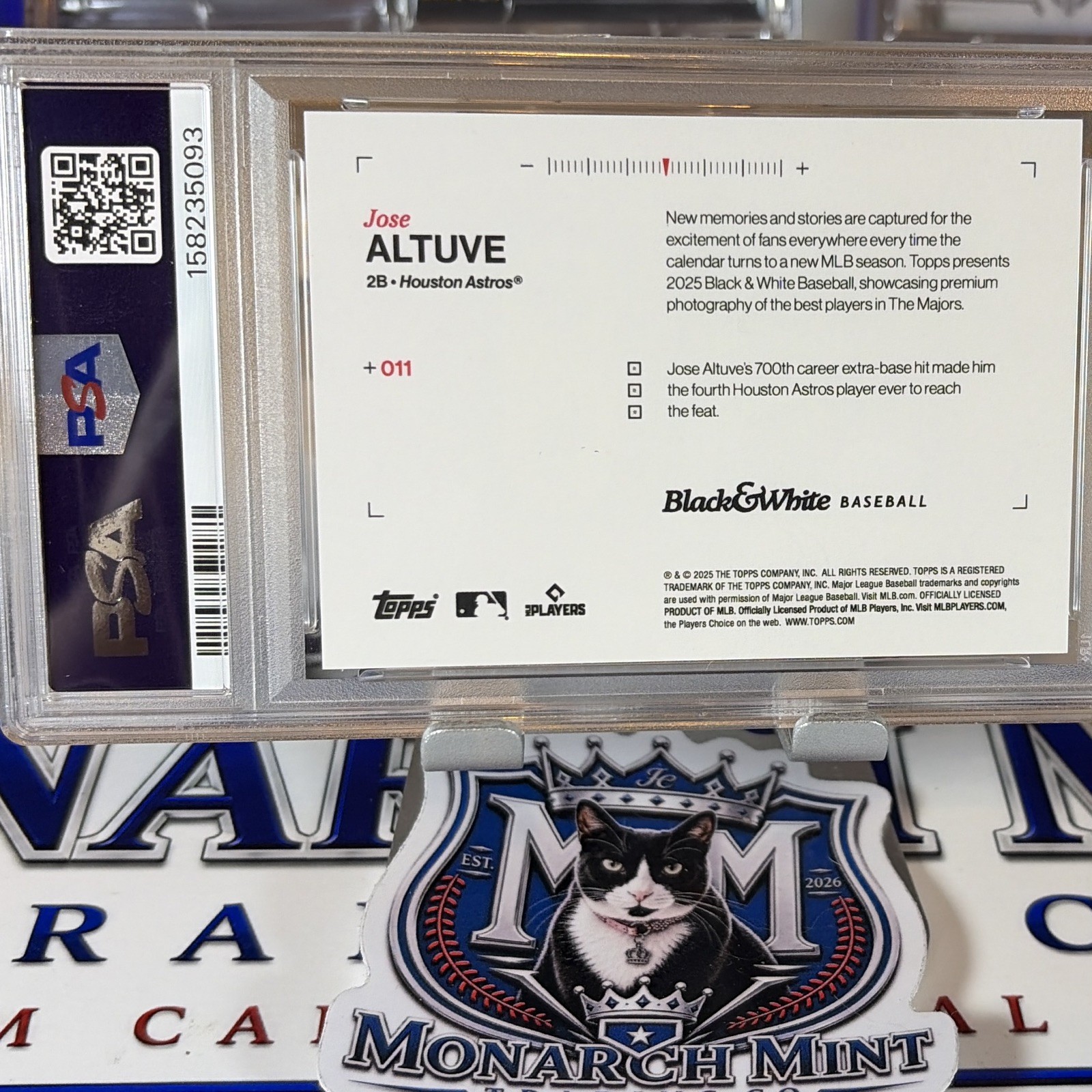 Topps 2025 Black & White Jose Altuve Astros Yellow /75 #11 PSA 10 view 4