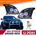 For Toyota Prado 120 Series 02-09 LED Headlights Pair Front Lamp Angel Eye Black