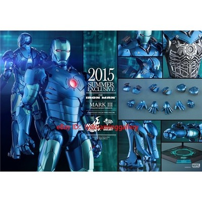 Hot Toys MMS314 Iron Man 2 MK3 Stealth Blue Alloy 1/6 Figure Collector's Item