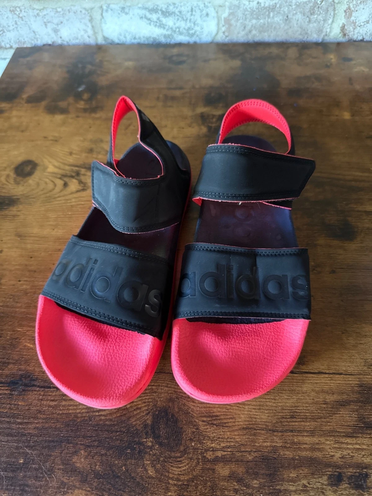 Sandali Adidas donna neri e rosa regolabili con cinturini taglia 7