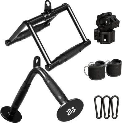 Cable Attachments for Gym, Heavy-Duty Cable Machine Attachment Set with LAT Pull