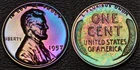 1957 PROOF Lincoln 1 One Cent STUNNING MONSTER Rainbow Toning (51-40)