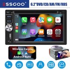 Double 2 Din 6.2" Apple CarPlay Car Stereo Touch Bluetooth Radio CD DVD Player