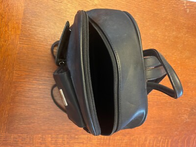 Bocelli Black Vinyl Backpack Vintage 90s Multi Pocket Flap Rucksack Bag RepairI Preowned Small Black Vinyl Bocelli Backpack | eBay main image 3