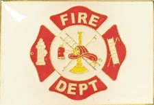 Pack of 6 Fire Dept White Bike Motorcycle Hat Cap Lapel Pin HP6102