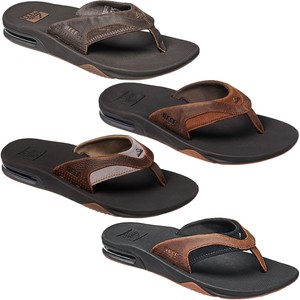 Reef Mens Leather Fanning Pool Beach Holiday Flip Flops Thongs Sandals | eBay