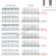 Dental Stone Polishing Burs Porcelain Resin White/Green FG / RA Burs 12Pcs/Set