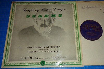 Karajan BRAHMS Symphony No.2 - Columbia 33CX 1355 Blue/Gold label