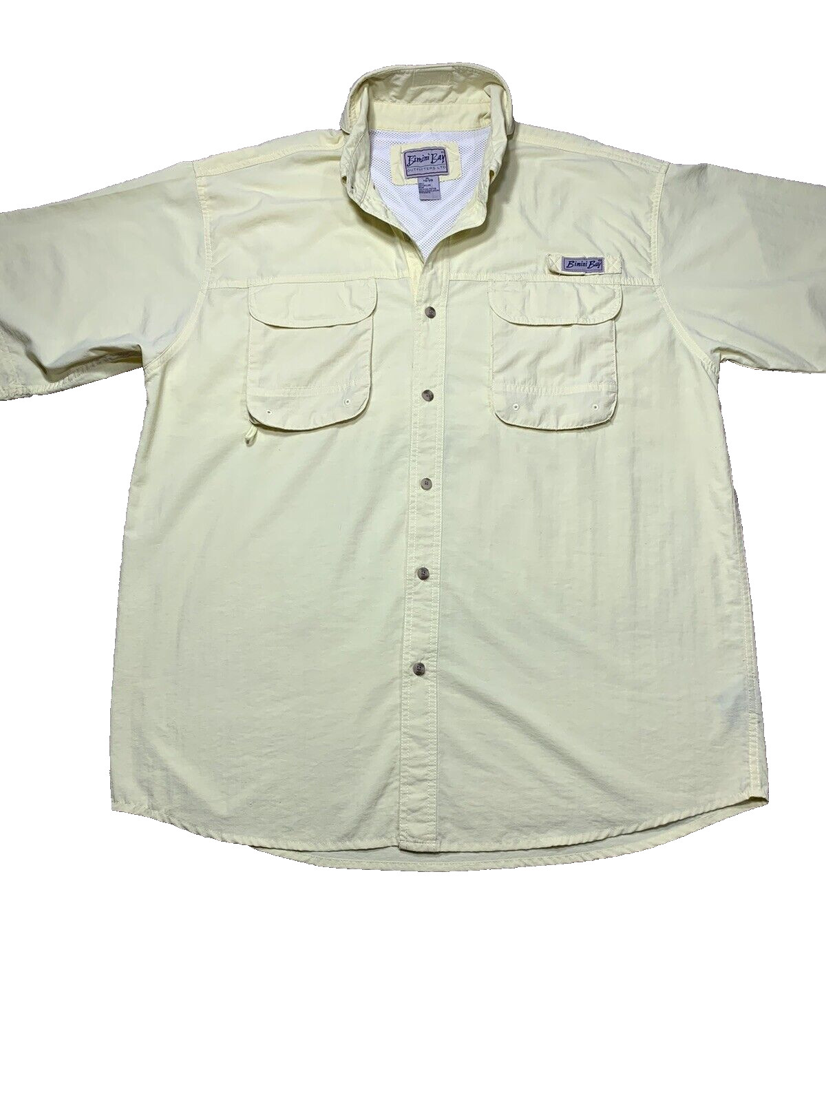 Bimini Bay Outfitters Fishing Shirt Men XL Yellow Vented Outdoor gorecore