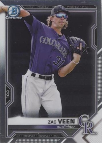 ZAC VEEN AUTO 1st 2020 Bowman Chrome Draft Autograph Rockies