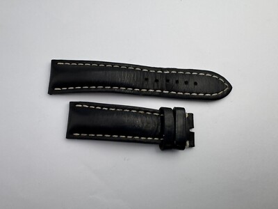 Authentic Breitling 497X Black Calf Leather Watch Strap 23mm Lug UK