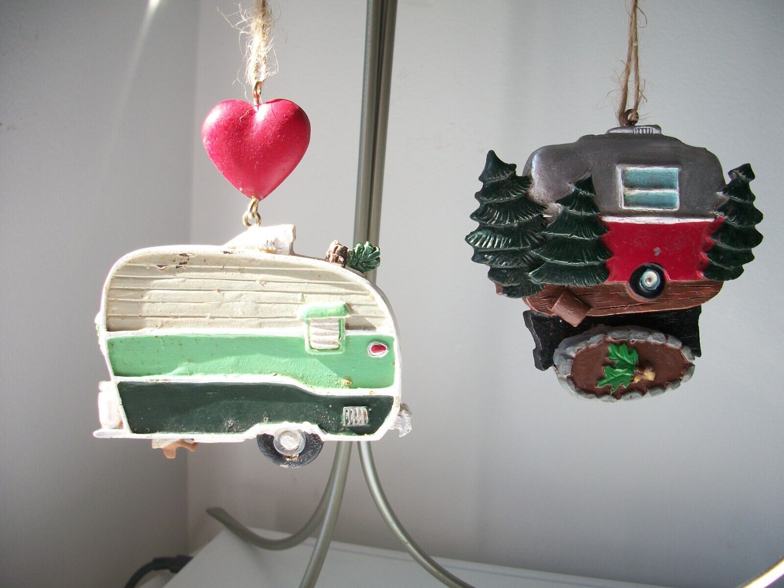 2) Vintage Camper Trailer Ornaments Hanging Christmas Decorations ...