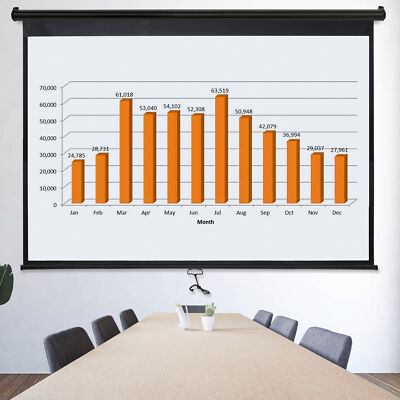 16:10 HD Projection Screen 100'' 4K Black Projector Screen Lightweight Theater
