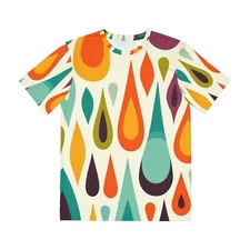 All Over Print T Shirt Unisex Adult Mid Century Modern TearDrop Retro 60s Style