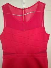 Guess Women's Los Angeles Pink Dress Size 10 Lace See Thru Shoulders Sleeveless