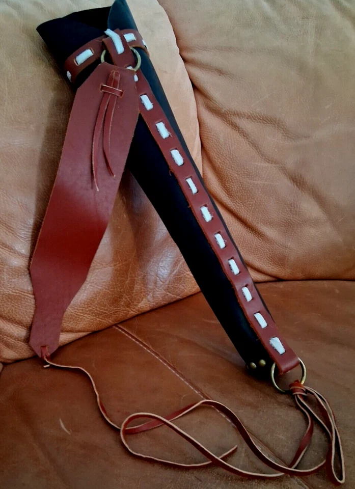 Archery Arrow Quivers Cowhide Black, Marron & White Leather Quiver for Hunting💕 - Image 2 of 4