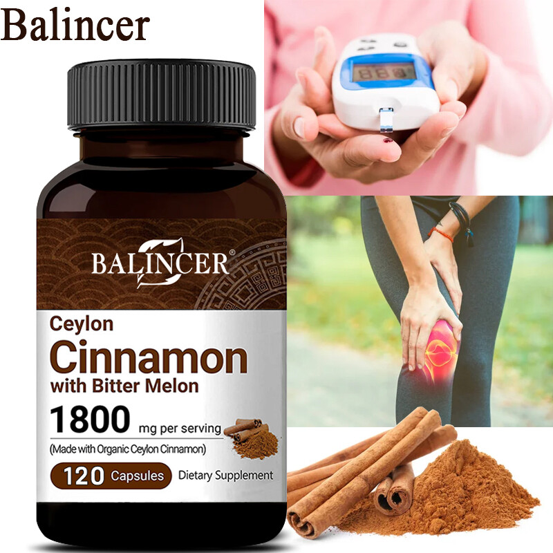 Canela de Ceilán 1800 mg | 120 Cápsulas | Sin OGM, sin gluten | Melón amargo