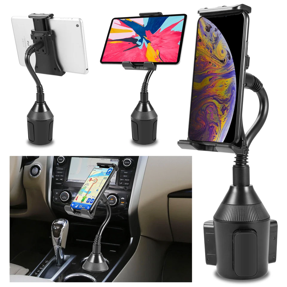 Universal Car Mount Adjustable Cup Holder Stand Cradle For iPhone iPad Tablet - Image 2 of 4