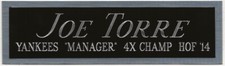 JOE TORRE YANKEES NAMEPLATE FO AUTOGRAPHED SIGNED BASEBALL-BAT-JERSEY-PHOTO-BOOK