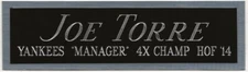 JOE TORRE NEW YORK YANKEES NAMEPLATE FOR YOUR AUTOGRAPHED SIGNED BASEBALL JERSEY