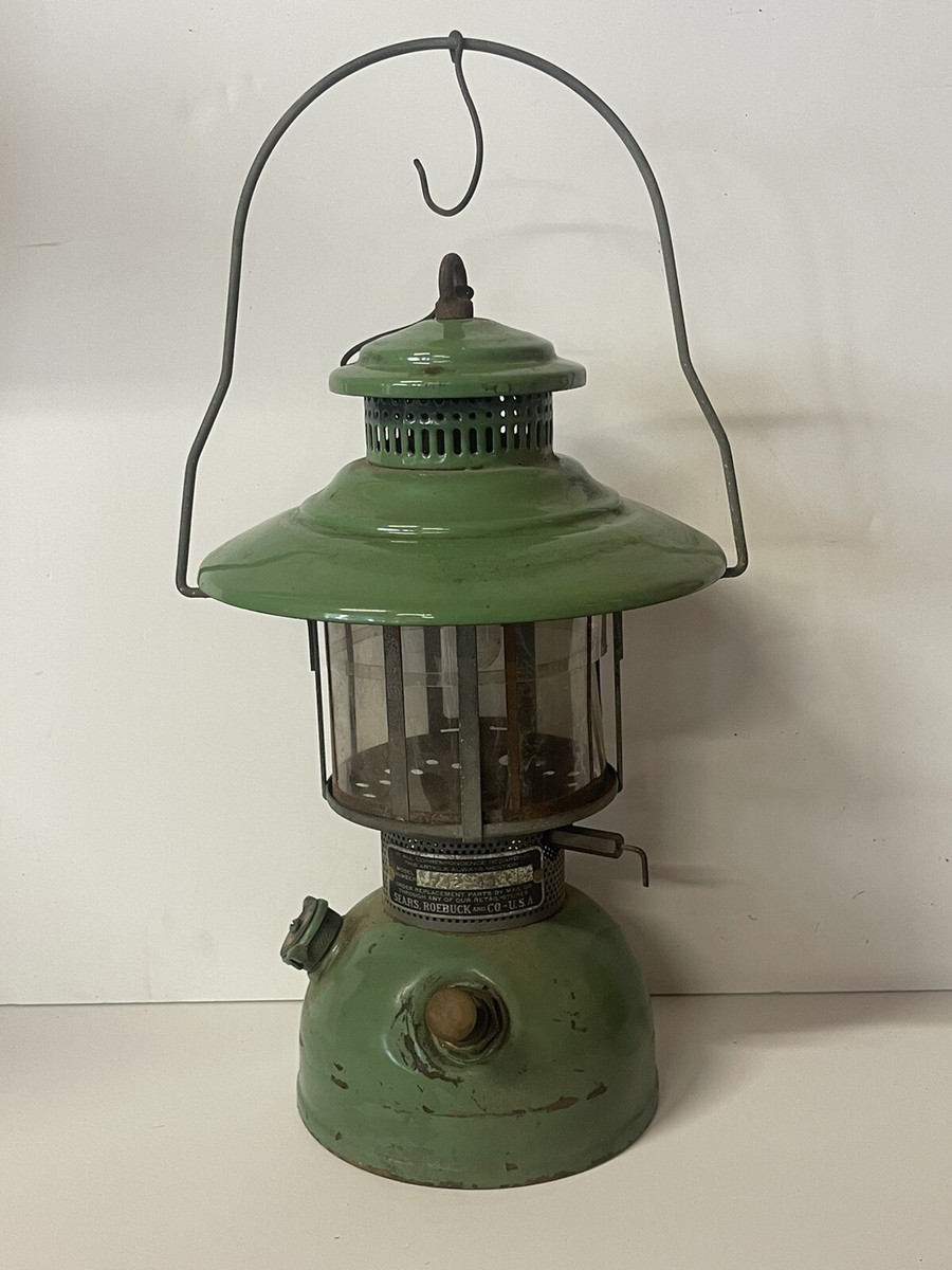 Rare antique sears roebuck lantern model 742 43 Green porcelain