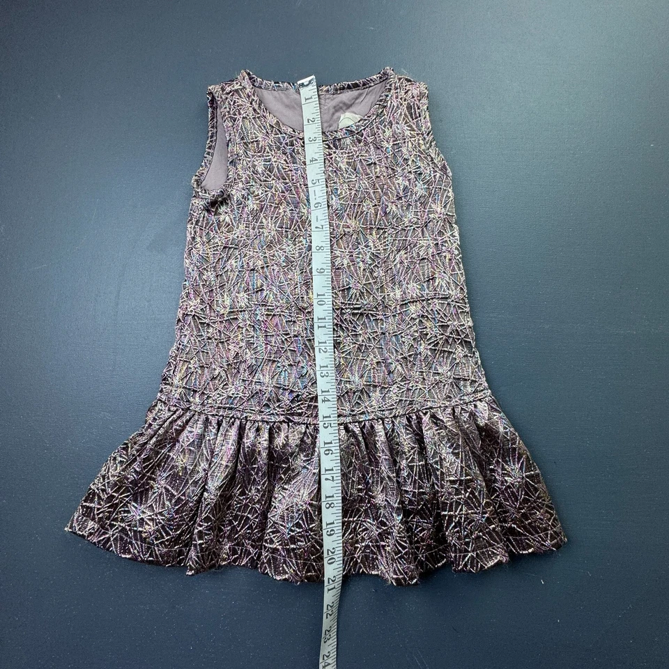 Vestido Peek Niñas XS 2-3 años Metálico Brillo Volantes Sin Mangas Cremallera Espalda Multicolor Foto 3 de 4