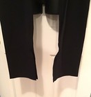 Women’s Black Extra High Waisted  Rib Knit Bottom Slit Flare Leggings, Sz. L — photo 4