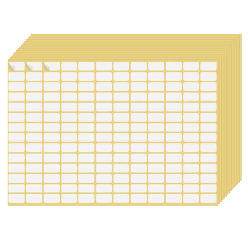 2520 Pcs White Labels Sticker, Removable Rectangular Labels Small Sticky Labe...