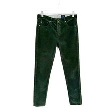 AG ADRIANO GOLDSCHMIED Dark Green Corduroy Stevie Slim Straight Ankle Jeans 26