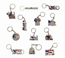 TSY TOOL 12 Pack New York NYC Metal Keychain Ring Bundle Souvenir Collection, 