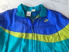 Women's Vtg Nike Full Zip Long Sleeve Nylon Mesh Lined Track Jacket Size L 14 