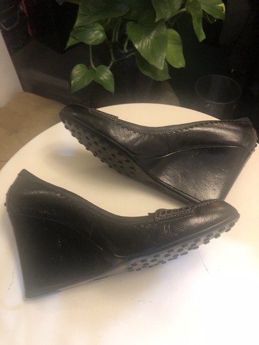 Tod’s Leather Wedge Ladies Designer Heel UK7 EUR 41 Black - Picture 5 of 5