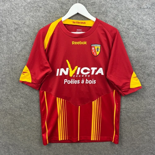 RC Lens Shirt Mens Medium Red Reebok Home Football Jersey Kit Top 2009/2010