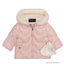 S Rothschild CO Girl Pink Puffer Jacket Mitten Set 5/6 NWT