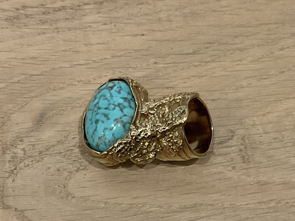YSL Saint Laurent Artsy Ring Size 6 Turquoise | eBay