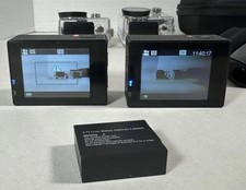 Pair Of Crosstour CT7000 1080p Wifi Action Cameras Accessories  Extra Battery 