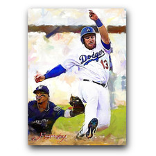 Max Muncy #2 Art Card Limited 28/50 Edward Vela Signed (Los Angeles Dodgers)