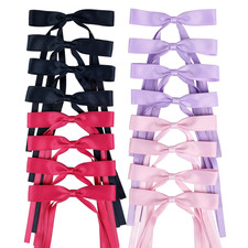 Hair Bows Clips Coquette Ribbon Bowknot with Long Tail Princess Hair Bows French
